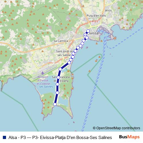 Alsa - P3 bus Line Map