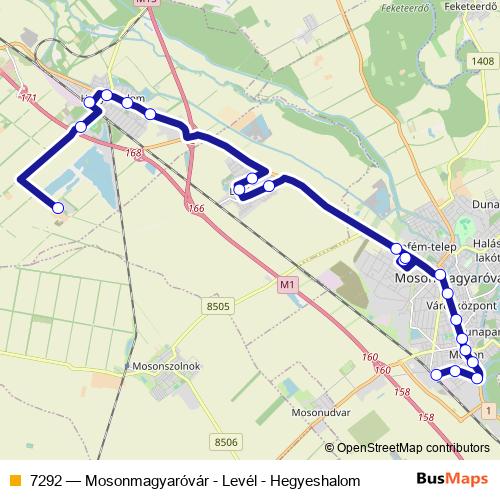 7292 bus Line Map