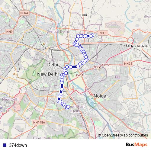 374down bus Line Map