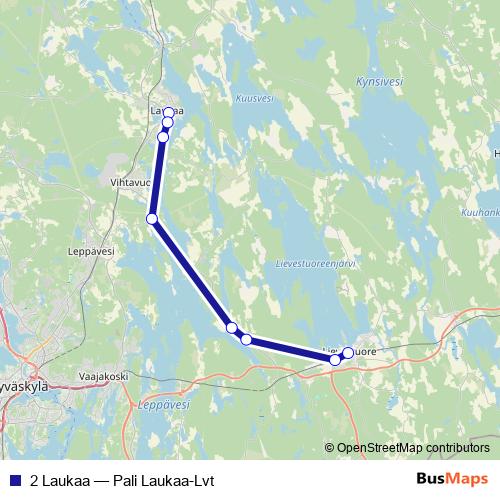 2 Laukaa bus Line Map