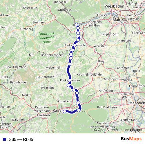 S65 rail Line Map