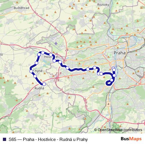 S65 rail Line Map