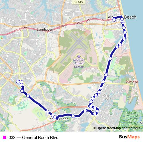 033 bus Line Map