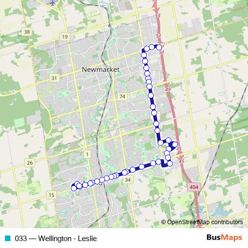 033 bus Line Map