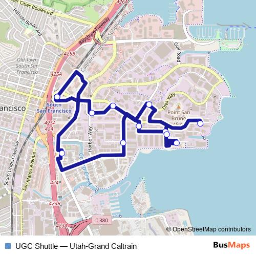 UGC Shuttle bus Line Map