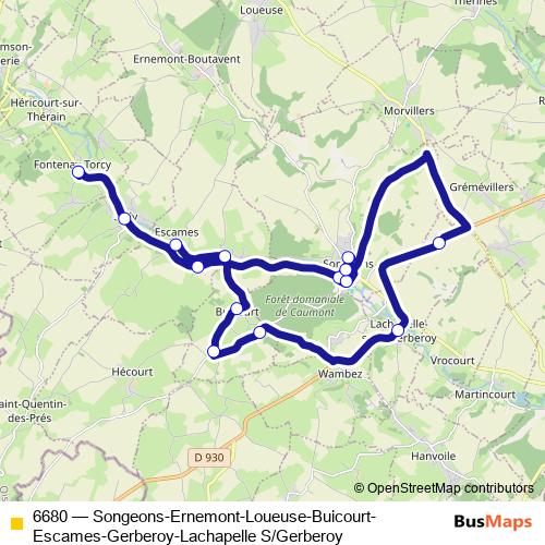 6680 bus Line Map