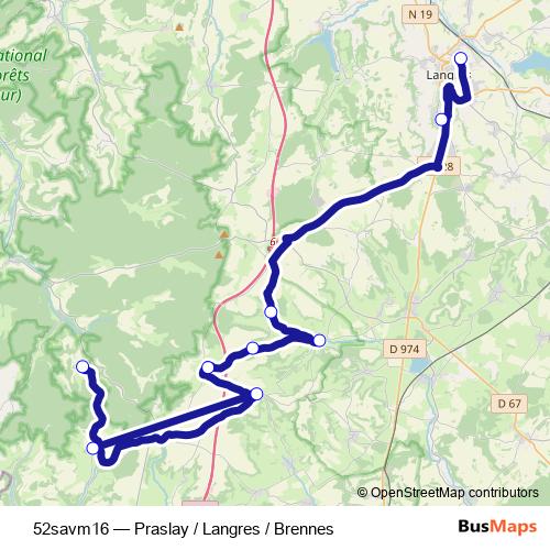 52savm16 bus Line Map