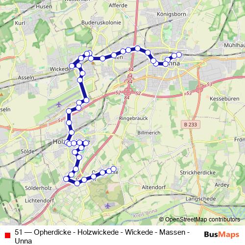 51 bus Line Map