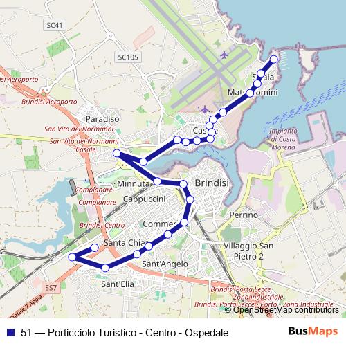 51 bus Line Map