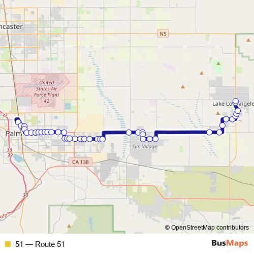 51 bus Line Map