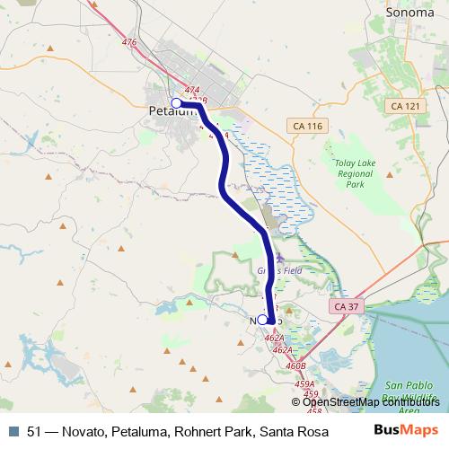 51 bus Line Map
