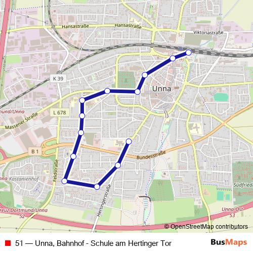51 bus Line Map