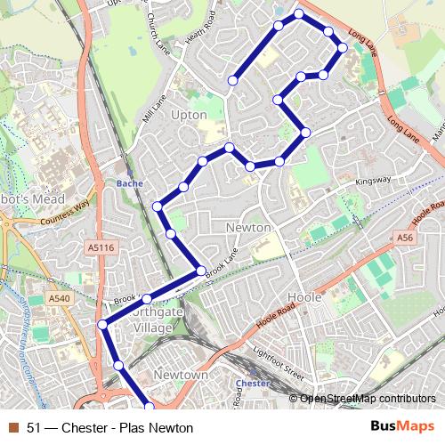 51 bus Line Map