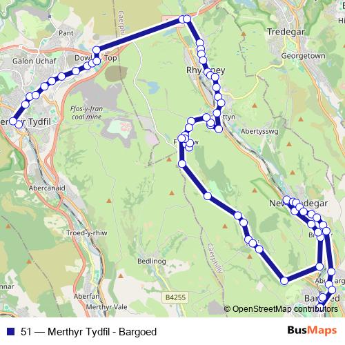 51 bus Line Map