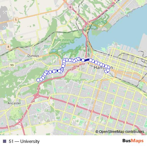51 bus Line Map