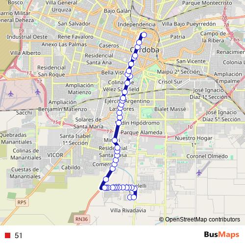 51 bus Line Map