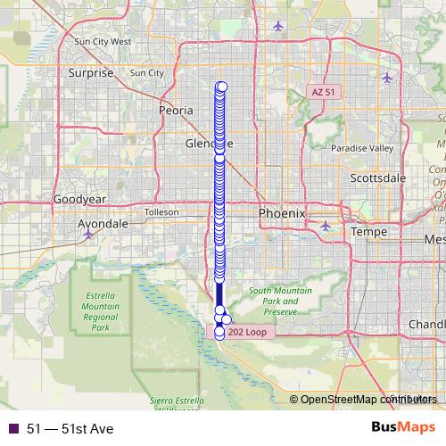 51 bus Line Map