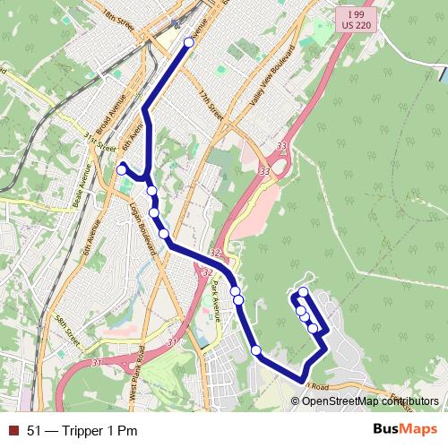 51 bus Line Map