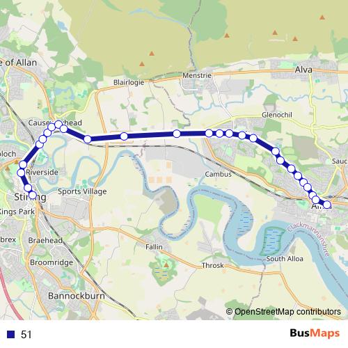 51 bus Line Map