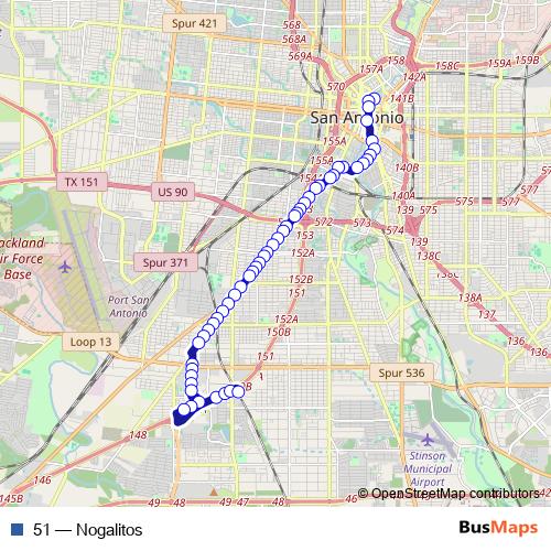51 bus Line Map