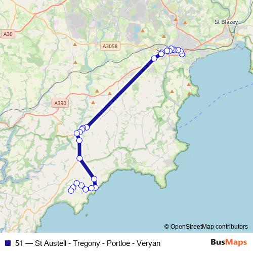 51 bus Line Map