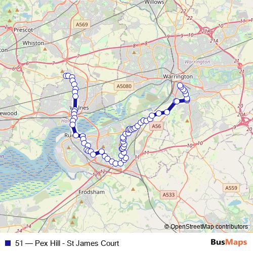 51 bus Line Map