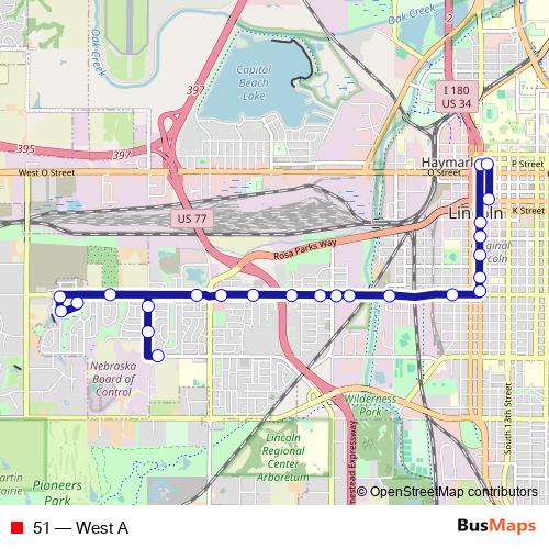 51 bus Line Map
