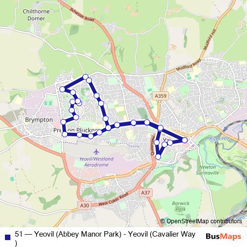 51 bus Line Map