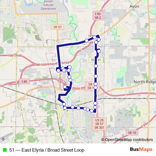 51 bus Line Map