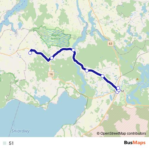 51 bus Line Map