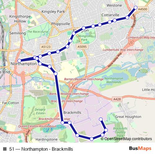 51 bus Line Map