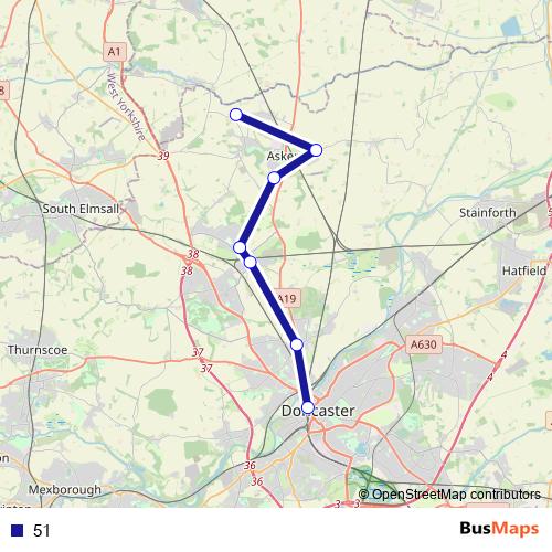 51 bus Line Map