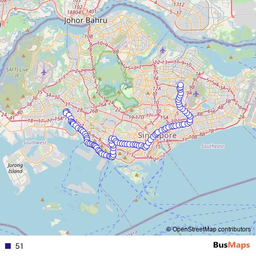 51 bus Line Map