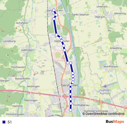 51 bus Line Map