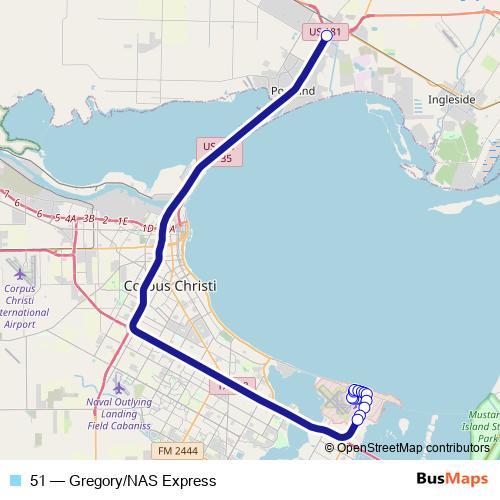 51 bus Line Map