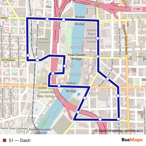 51 bus Line Map
