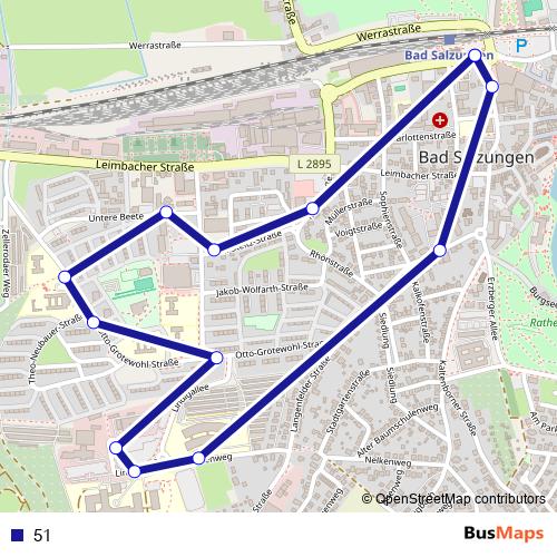 51 bus Line Map