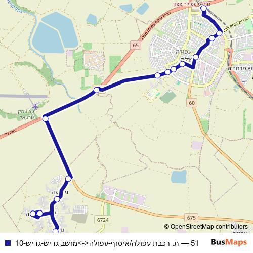 51 bus Line Map