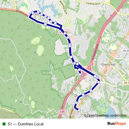 51 bus Line Map