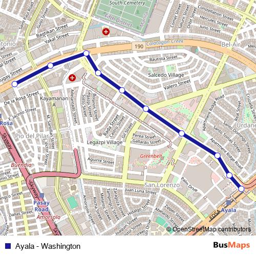 Ayala - Washington bus Line Map