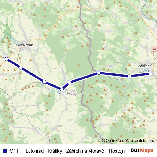 M11 rail Line Map