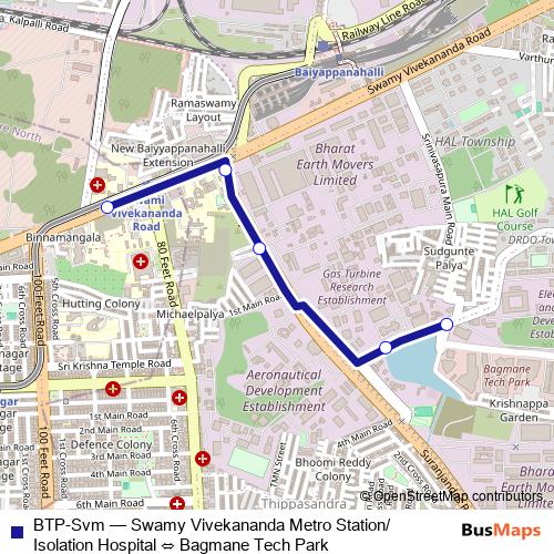 BTP-Svm bus Line Map