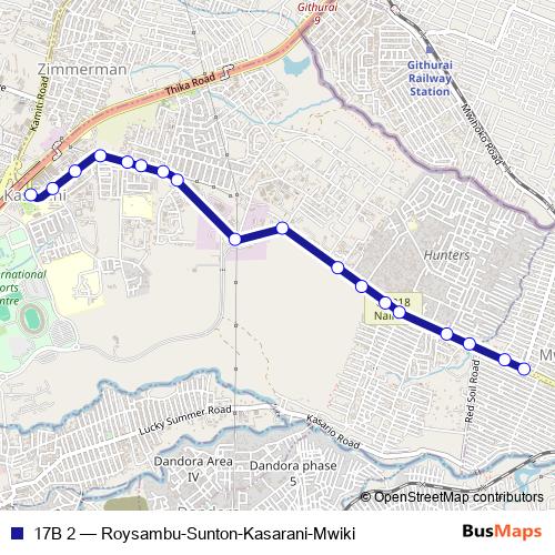 17B 2 bus Line Map