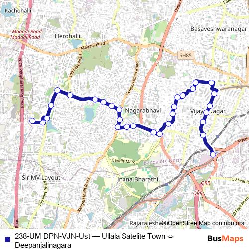 238-UM DPN-VJN-Ust bus Line Map