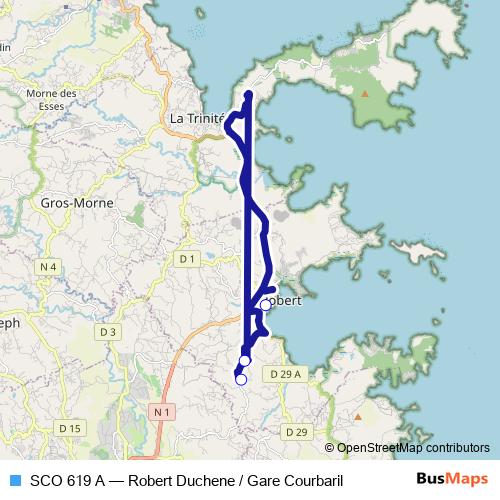 SCO 619 A bus Line Map