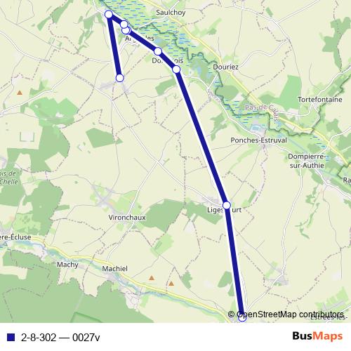 2-8-302 bus Line Map
