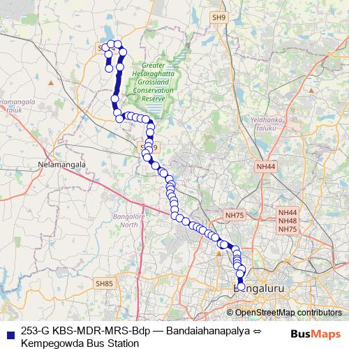 253-G KBS-MDR-MRS-Bdp bus Line Map