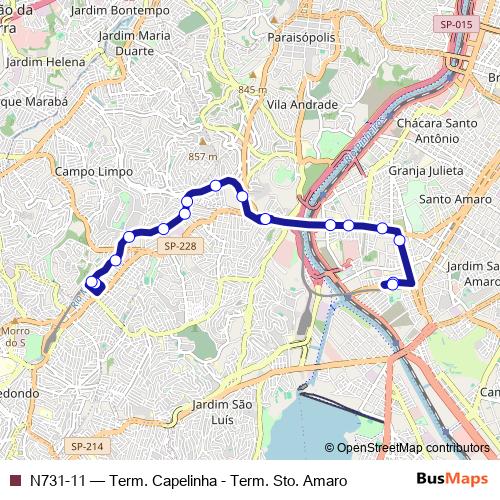 N731-11 bus Line Map