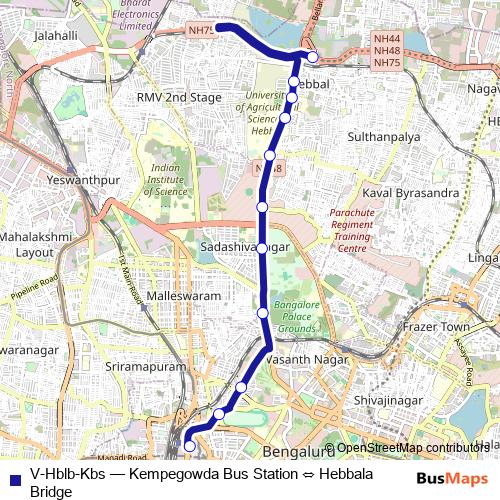 V-Hblb-Kbs bus Line Map