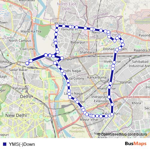 YMS(-)Down bus Line Map